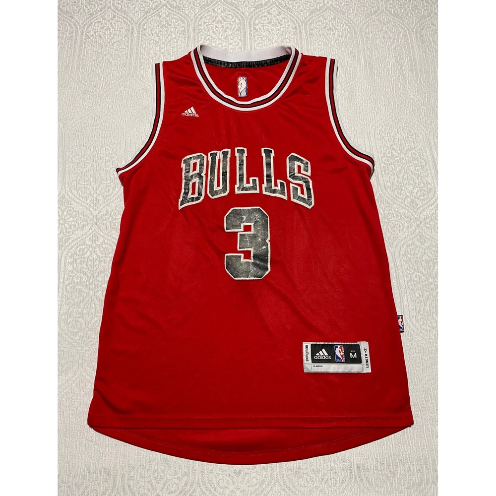 Adidas‎ NBA Chicago Bulls Dwyane Wade Swingman jersey Red Mens Size M Length +2